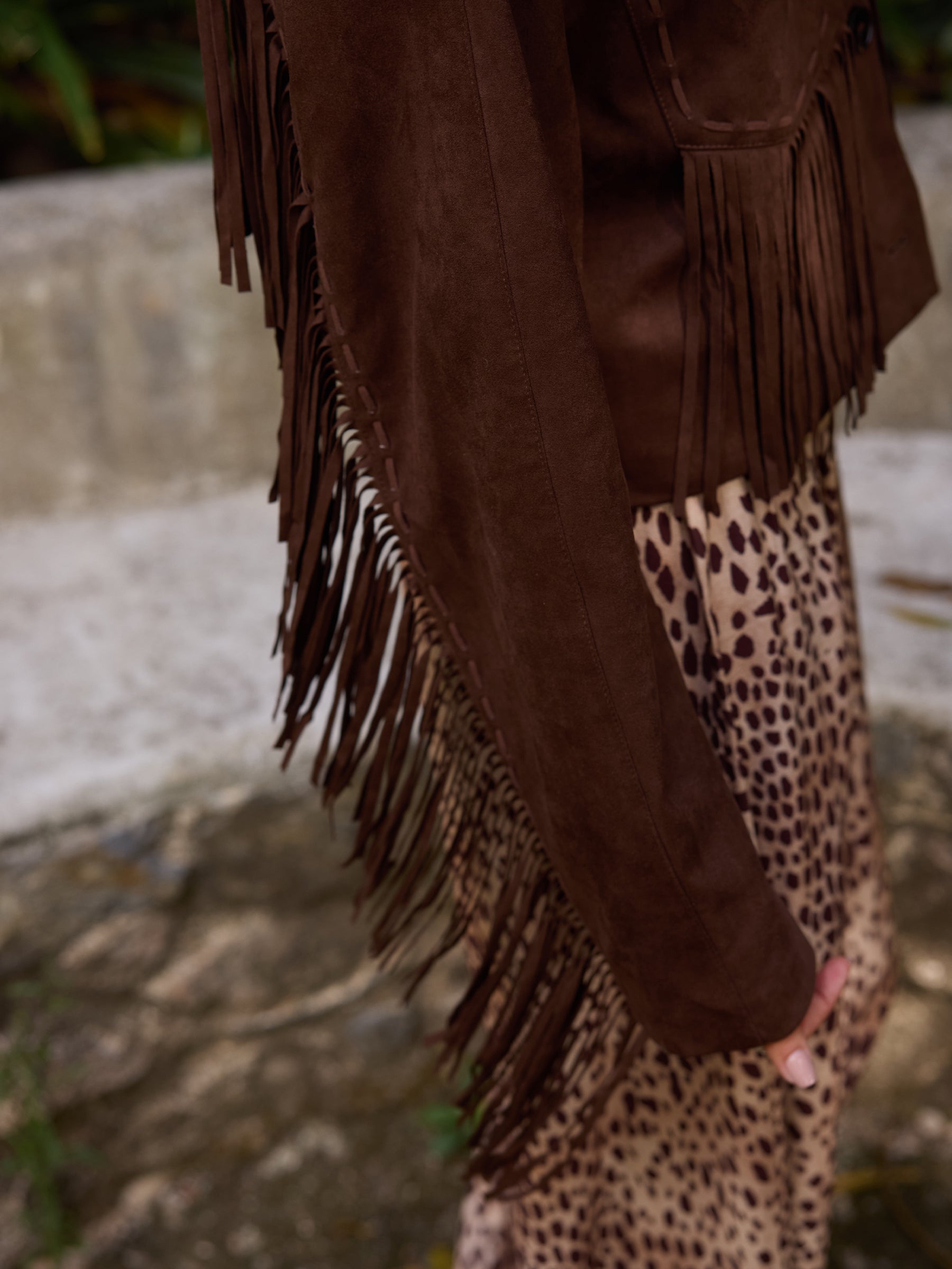 Casaco Suede Franjas