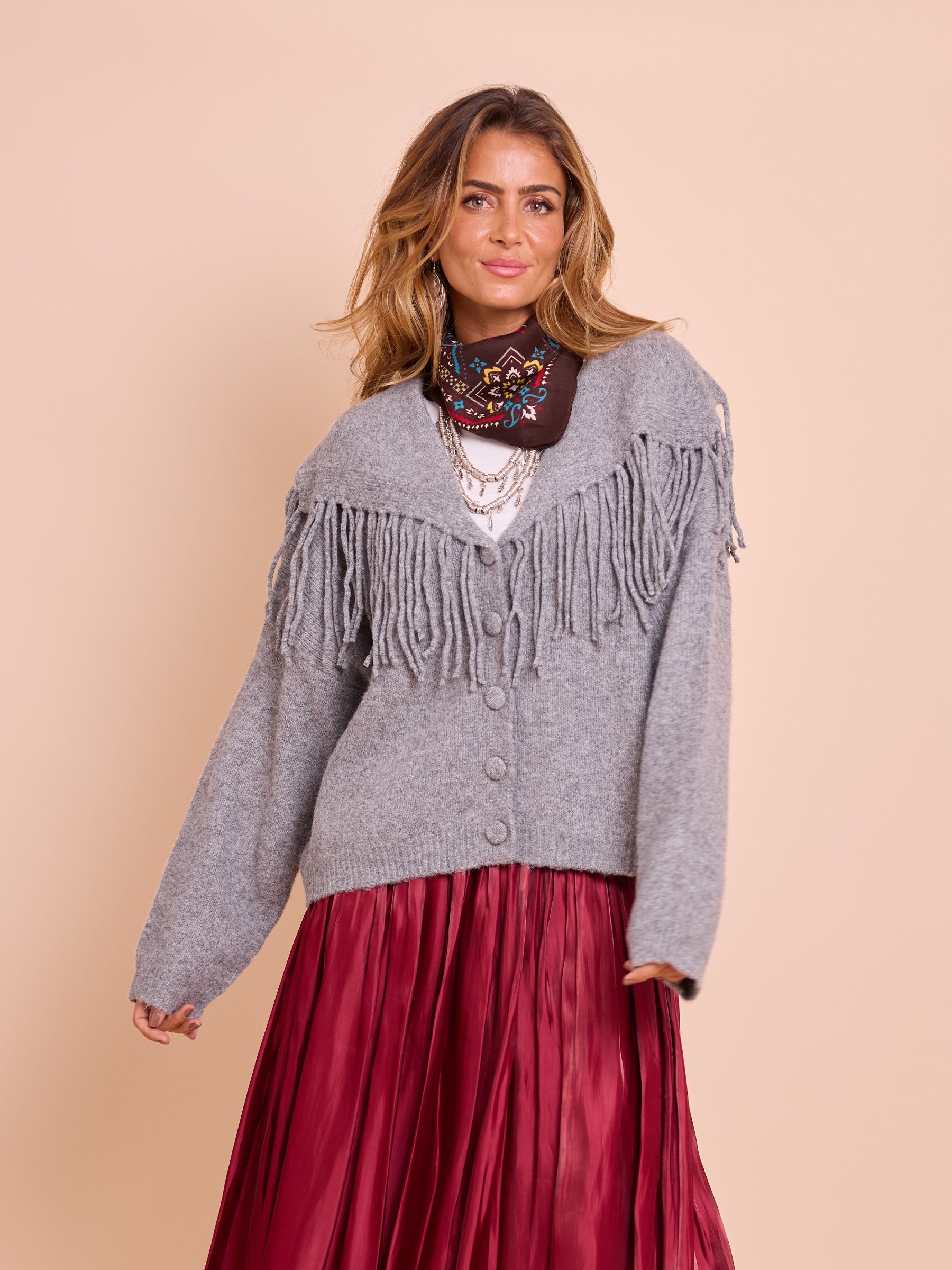 Casaco Malha Franjas