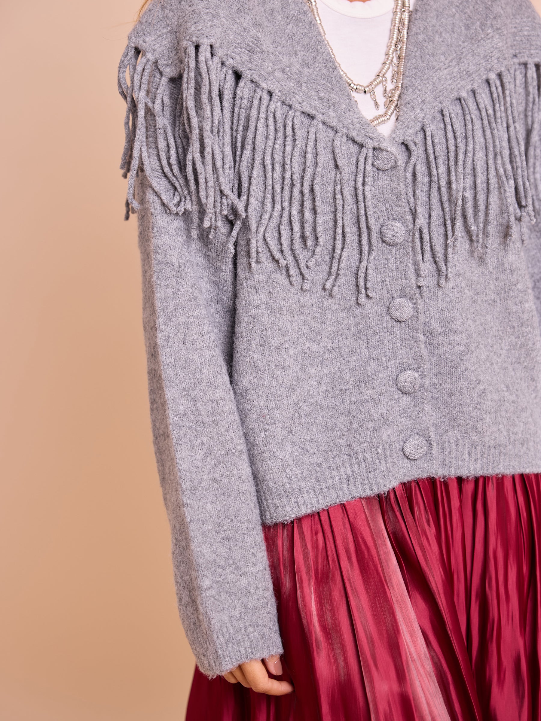 Casaco Malha Franjas