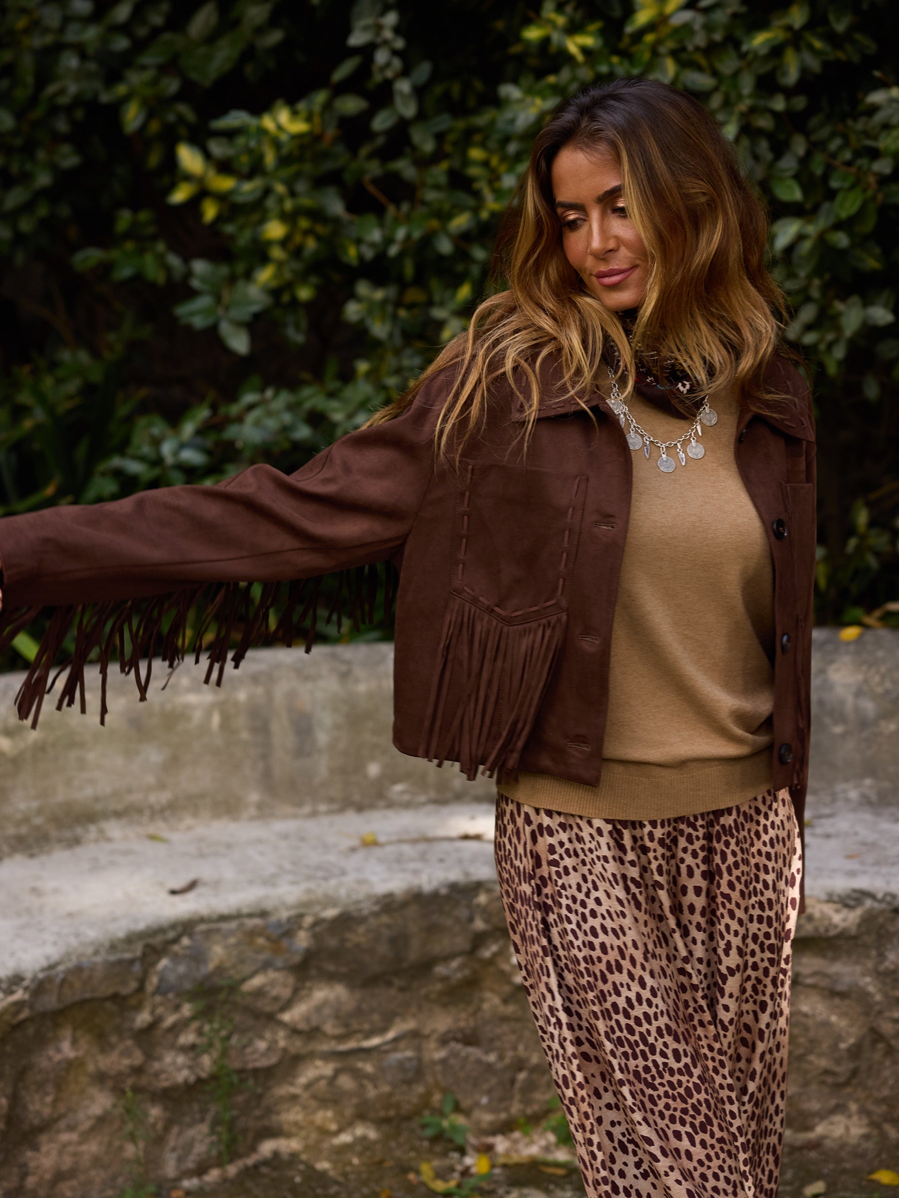 Casaco Suede Franjas