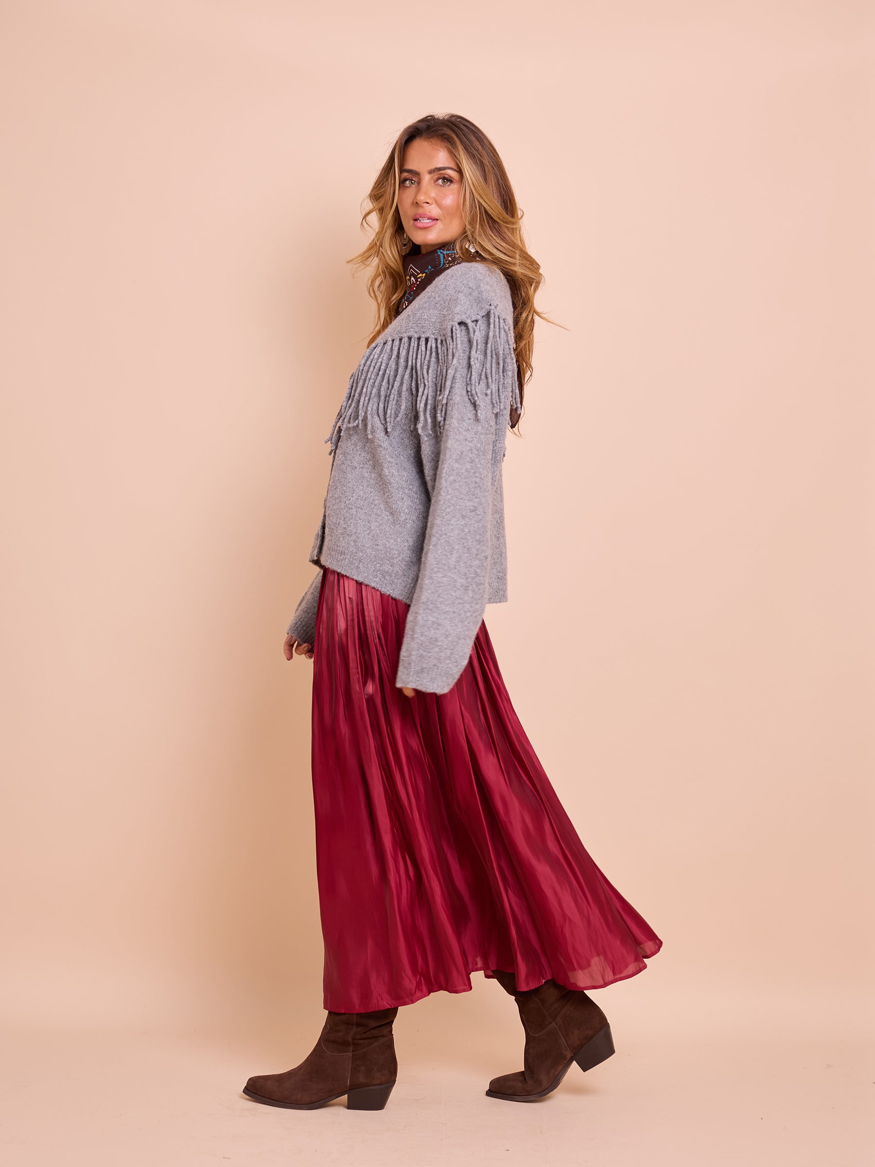 Casaco Malha Franjas