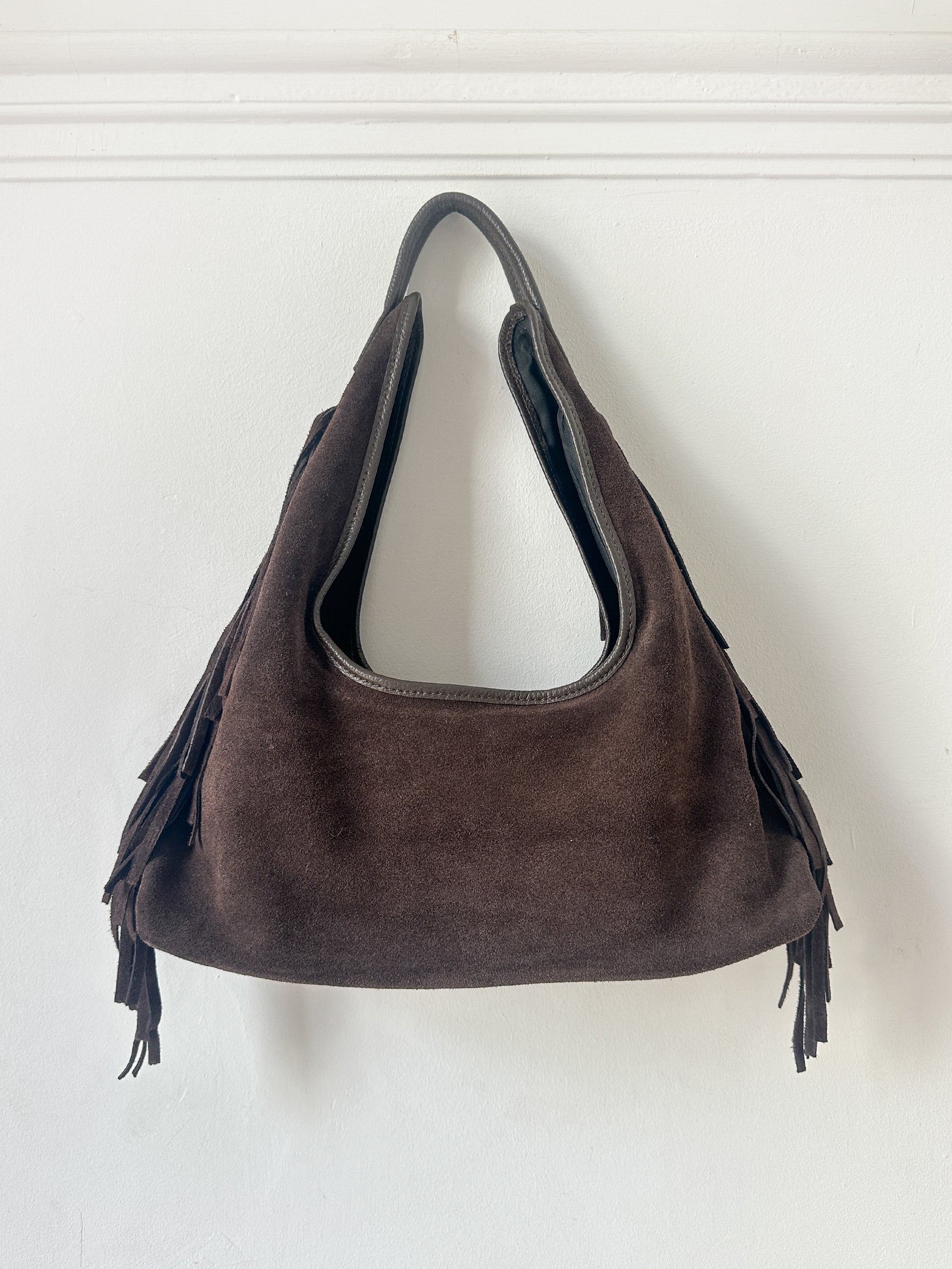Suede fringe bag