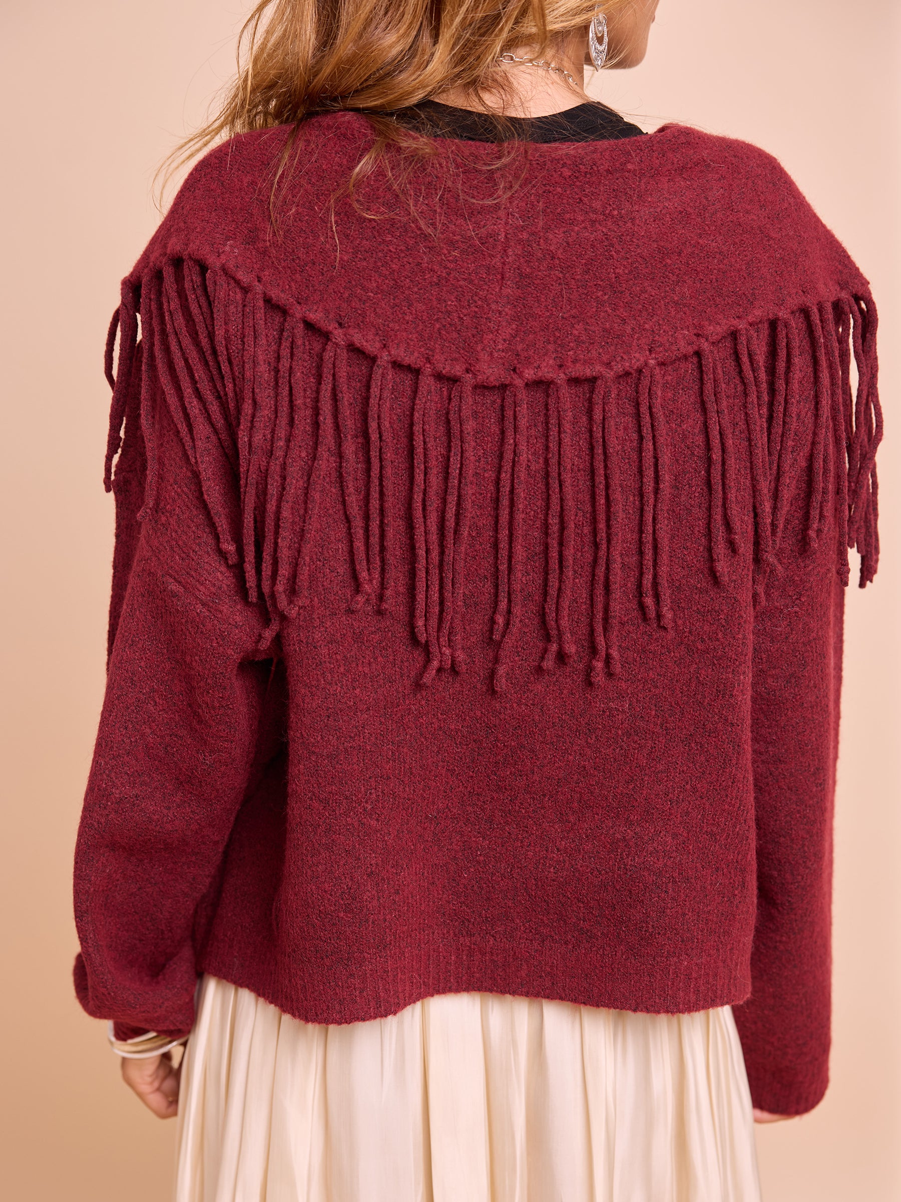 Casaco Malha Franjas