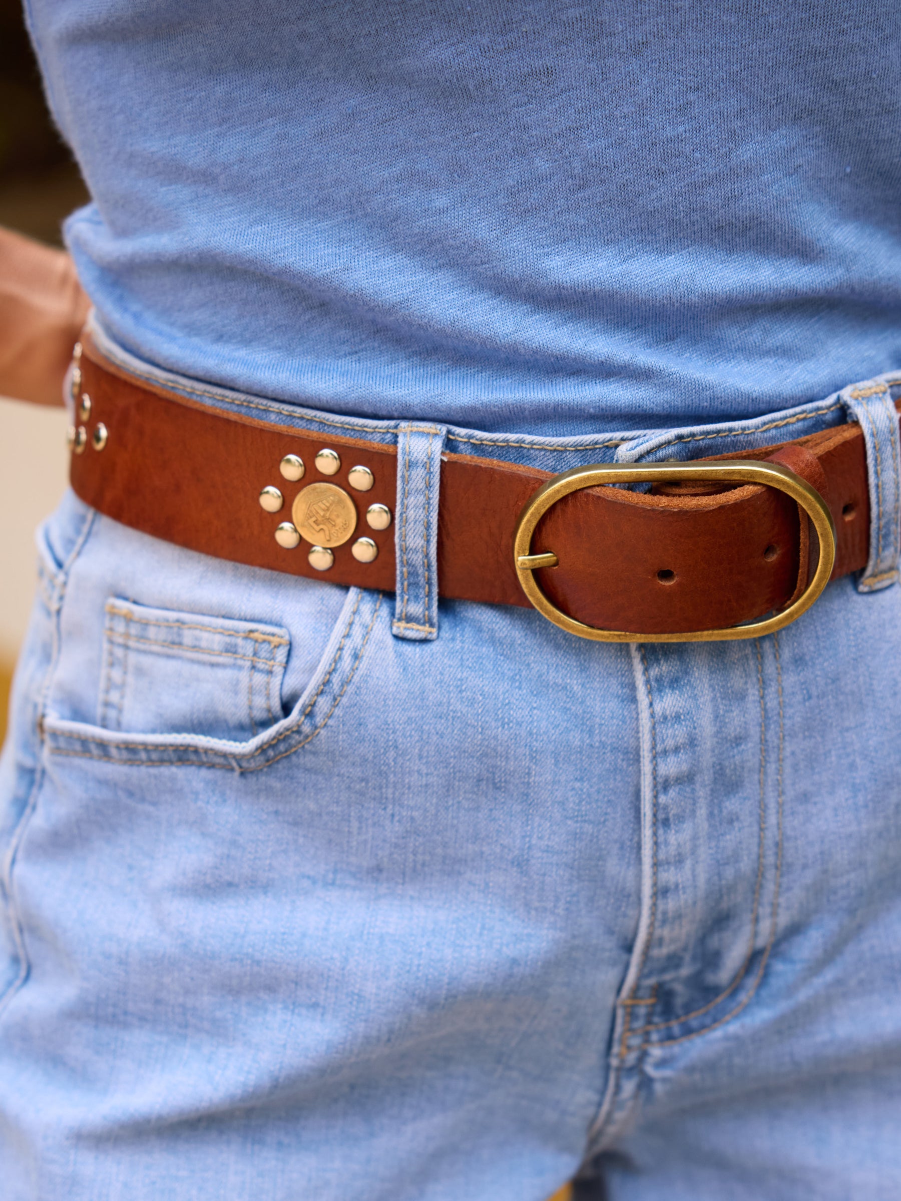Leather Belt with studs