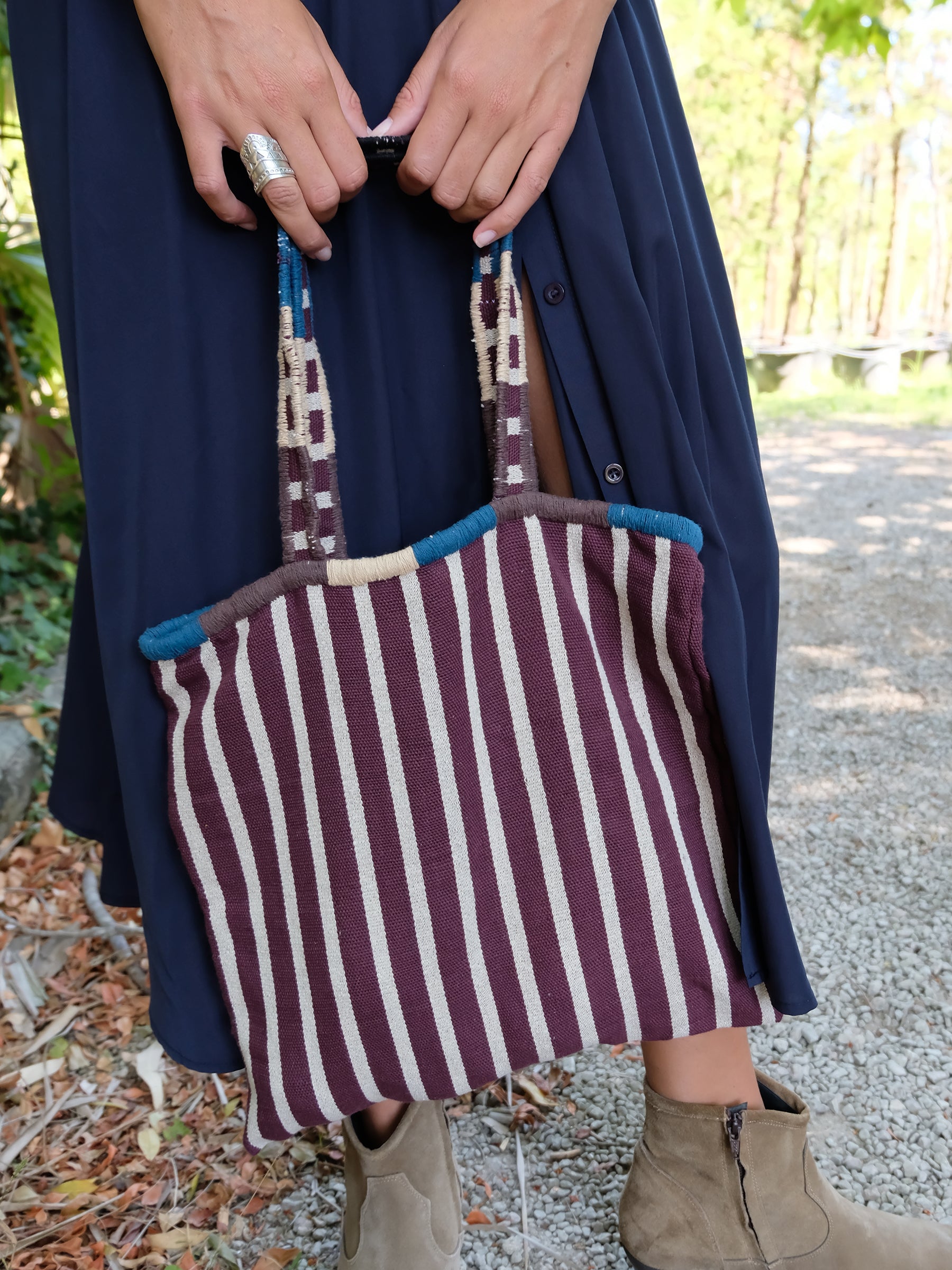 Striped bag
