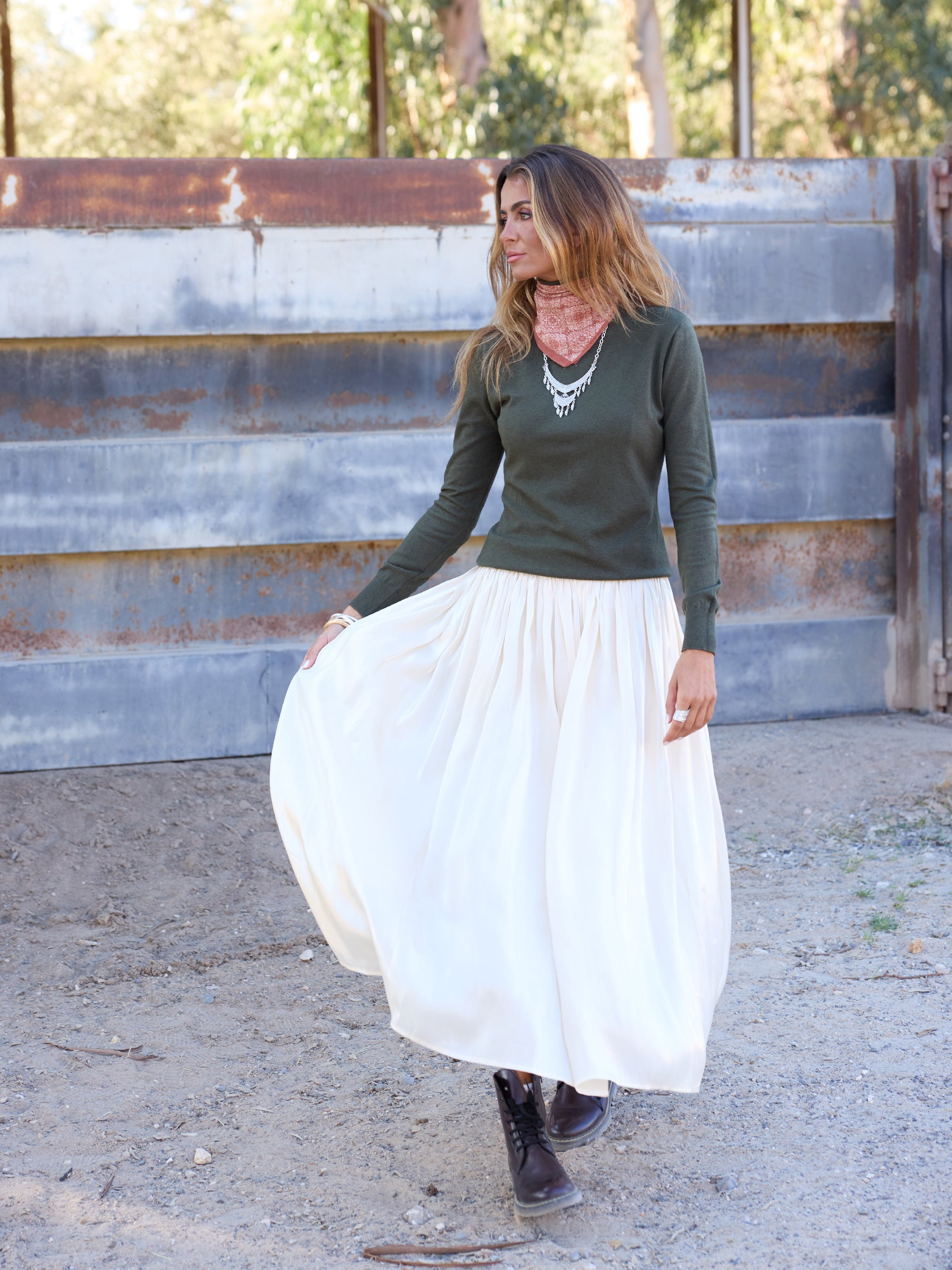 Satin skirt