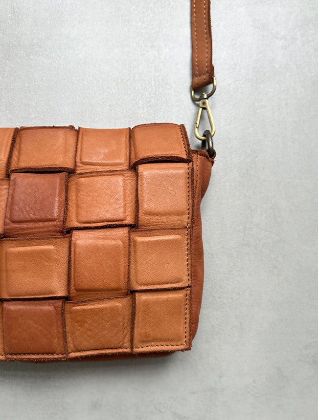 Braided leather bag