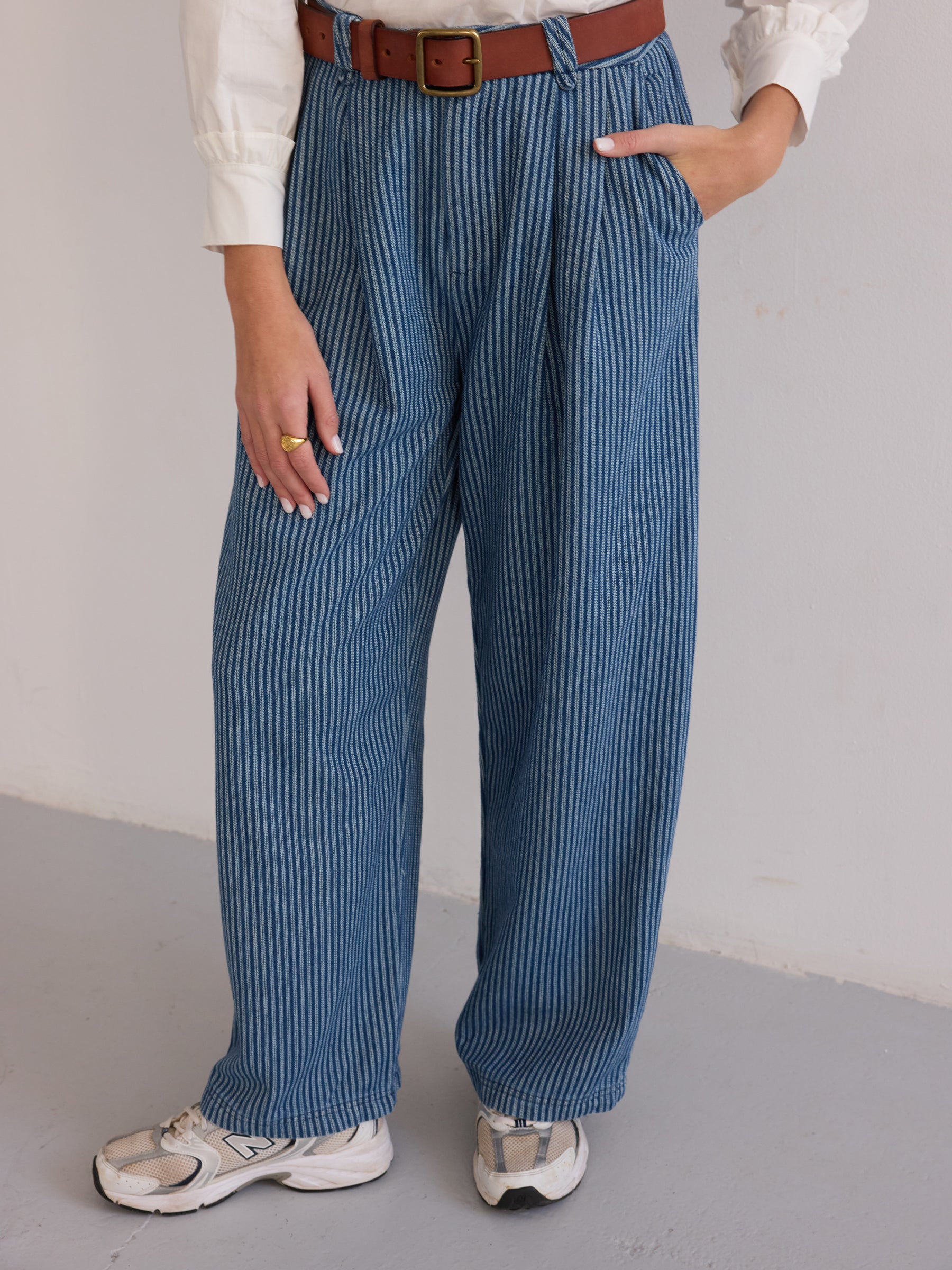 Denim Striped Trousers