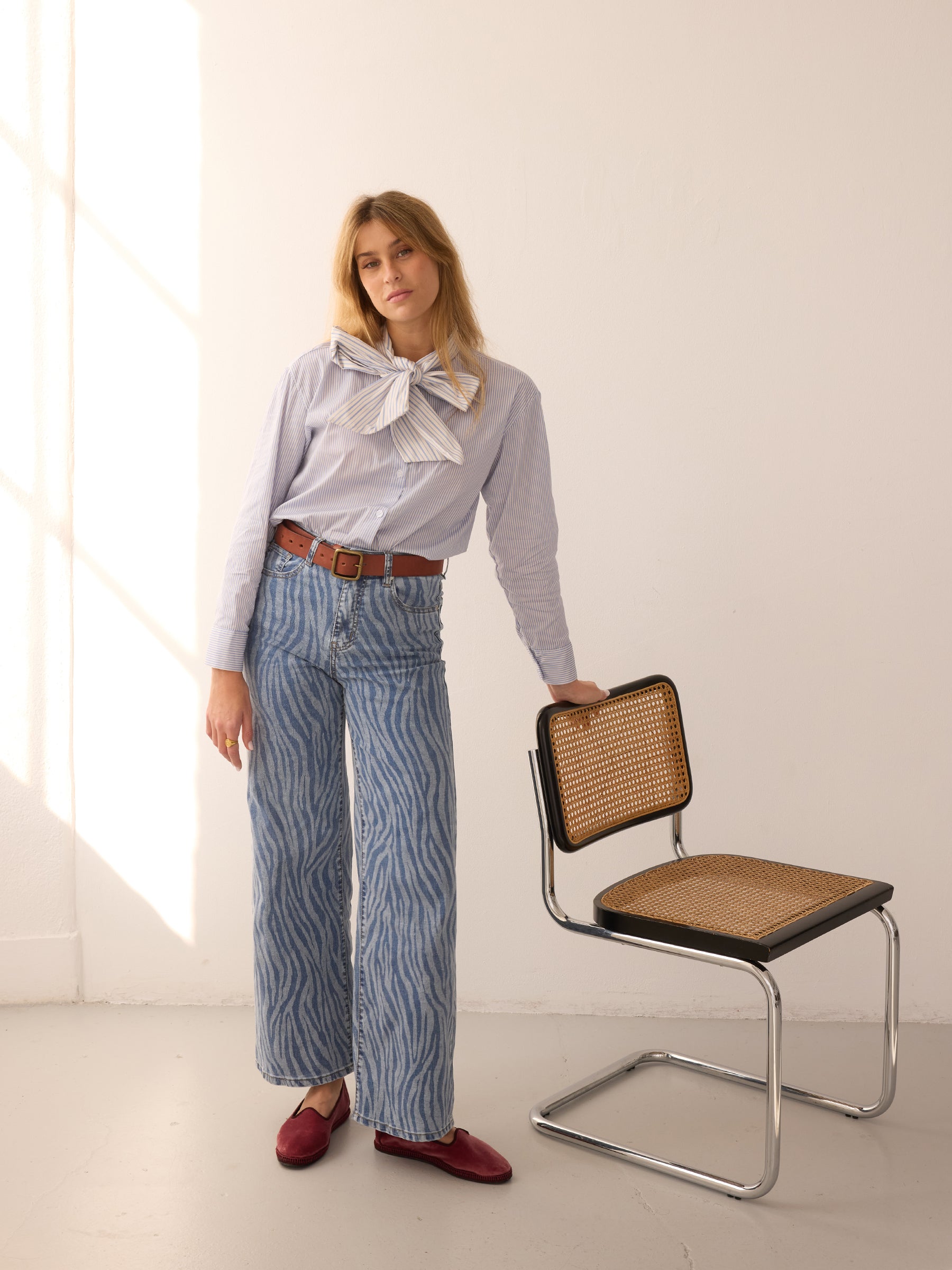 Striped Bow Blouse