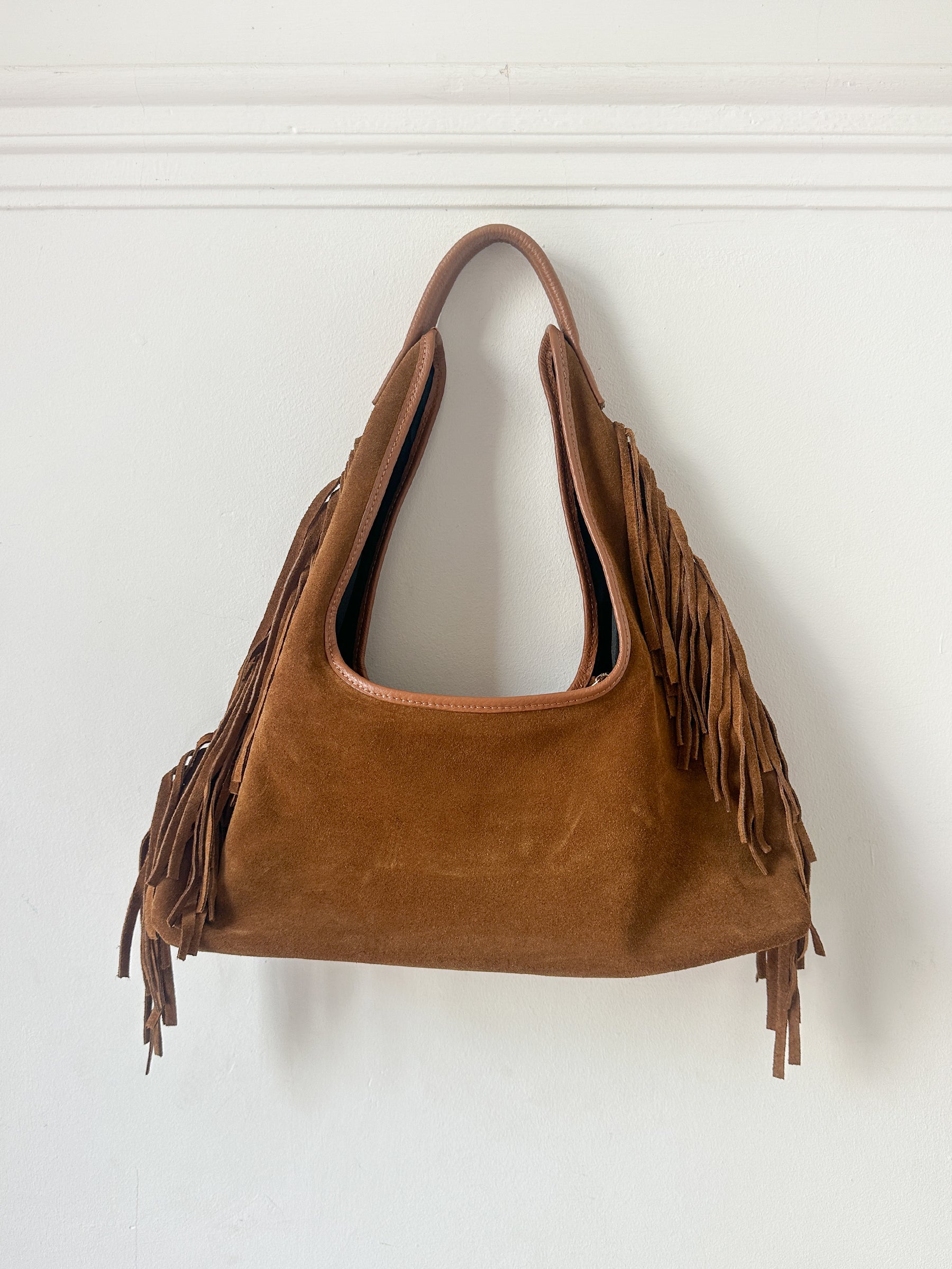 Suede fringe bag