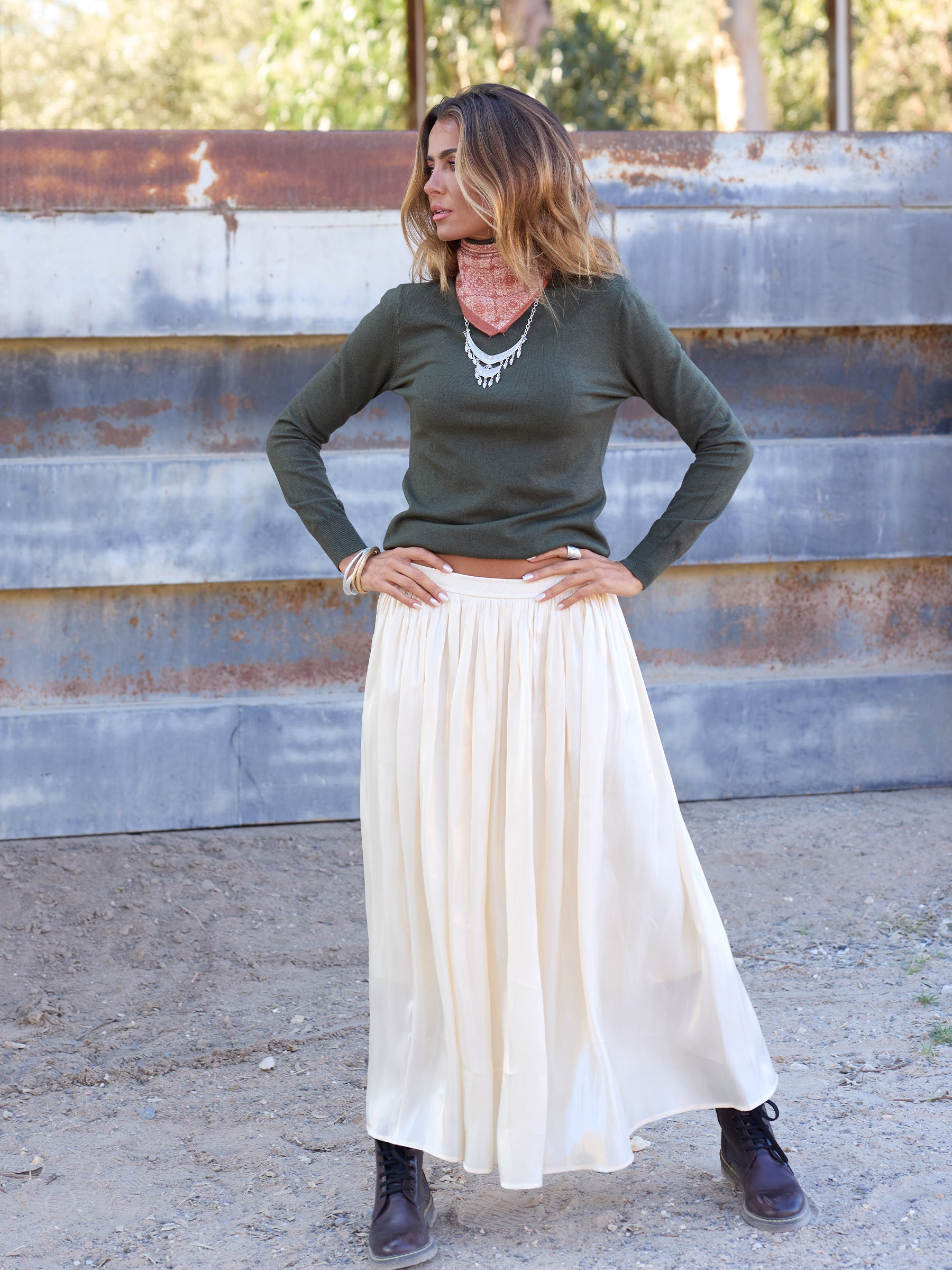 Satin skirt