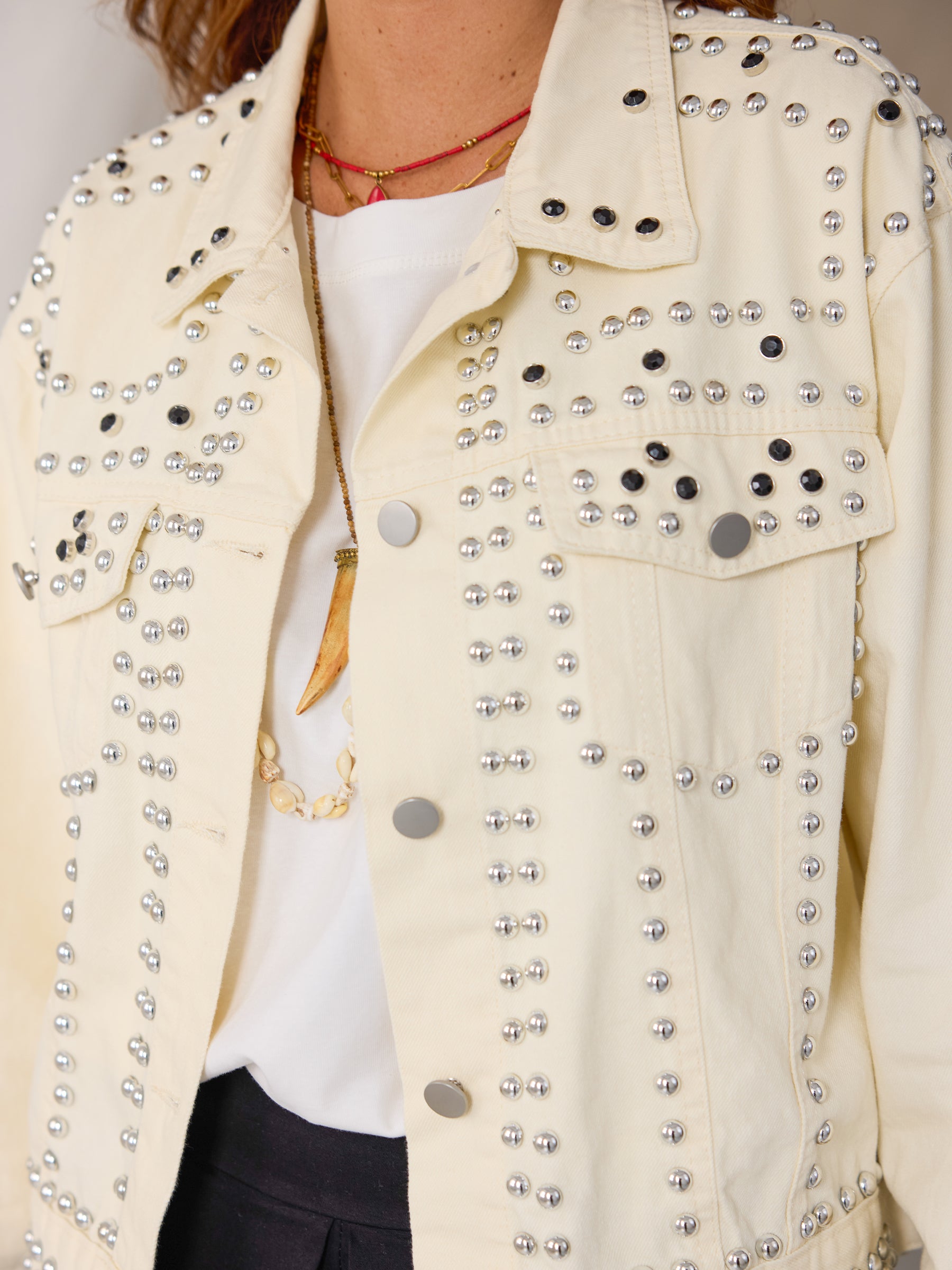 Jacket with studs