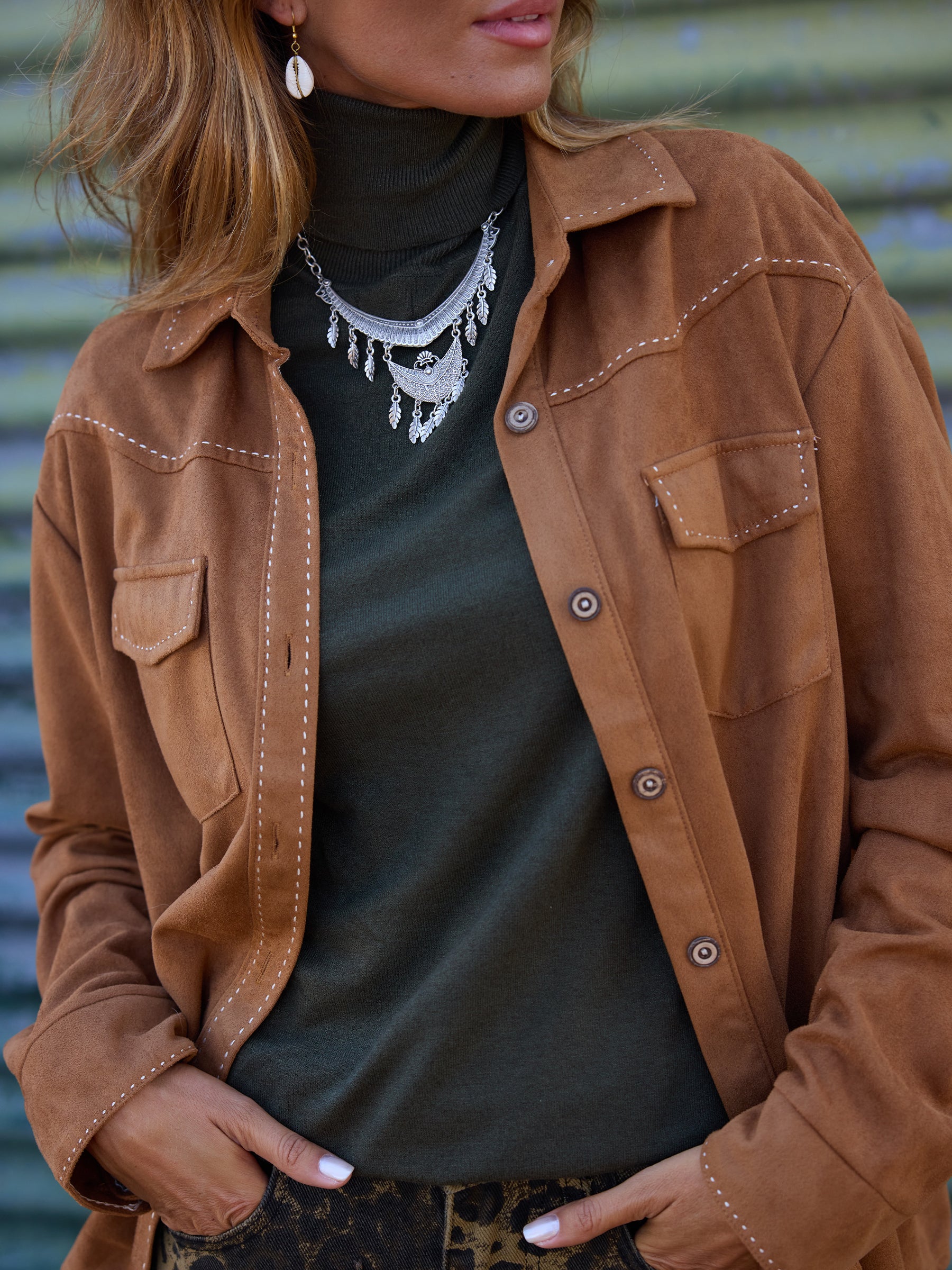 Camisa Suede Camel