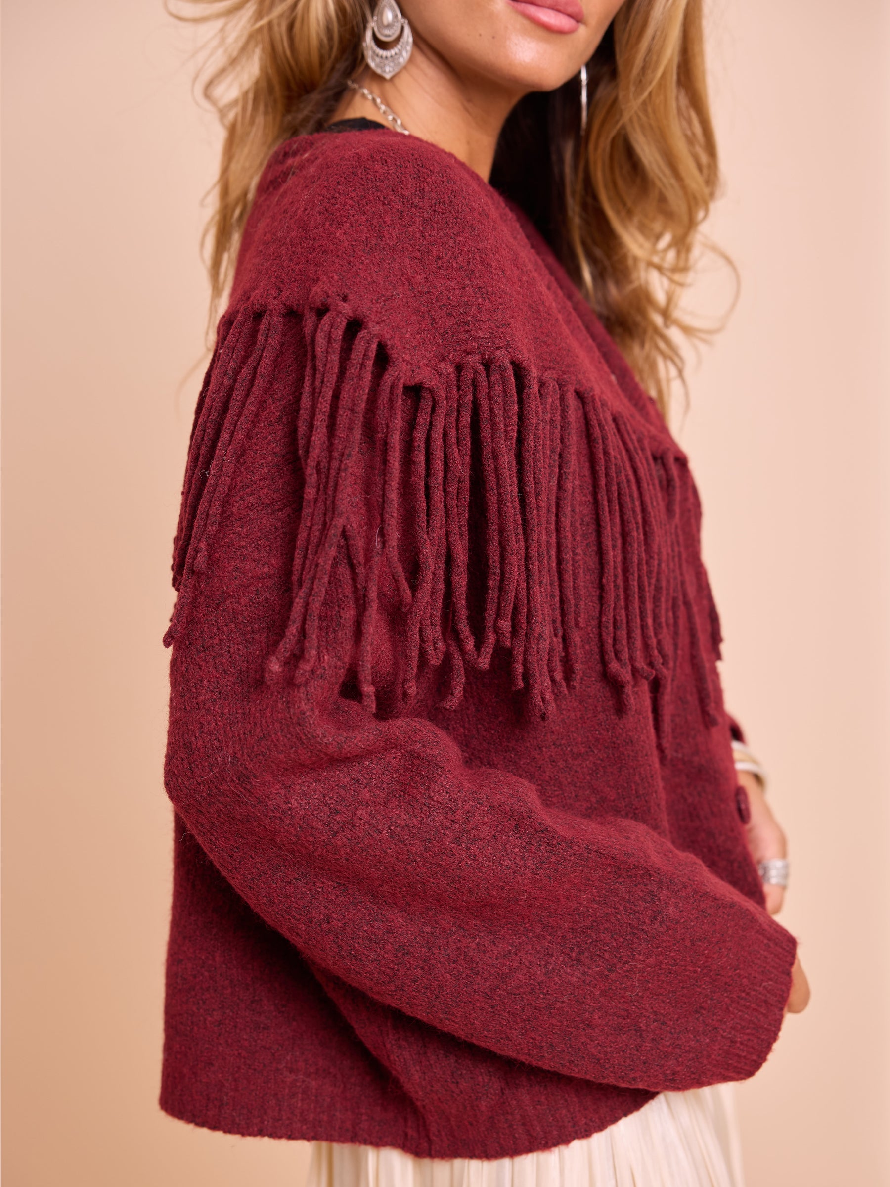 Casaco Malha Franjas