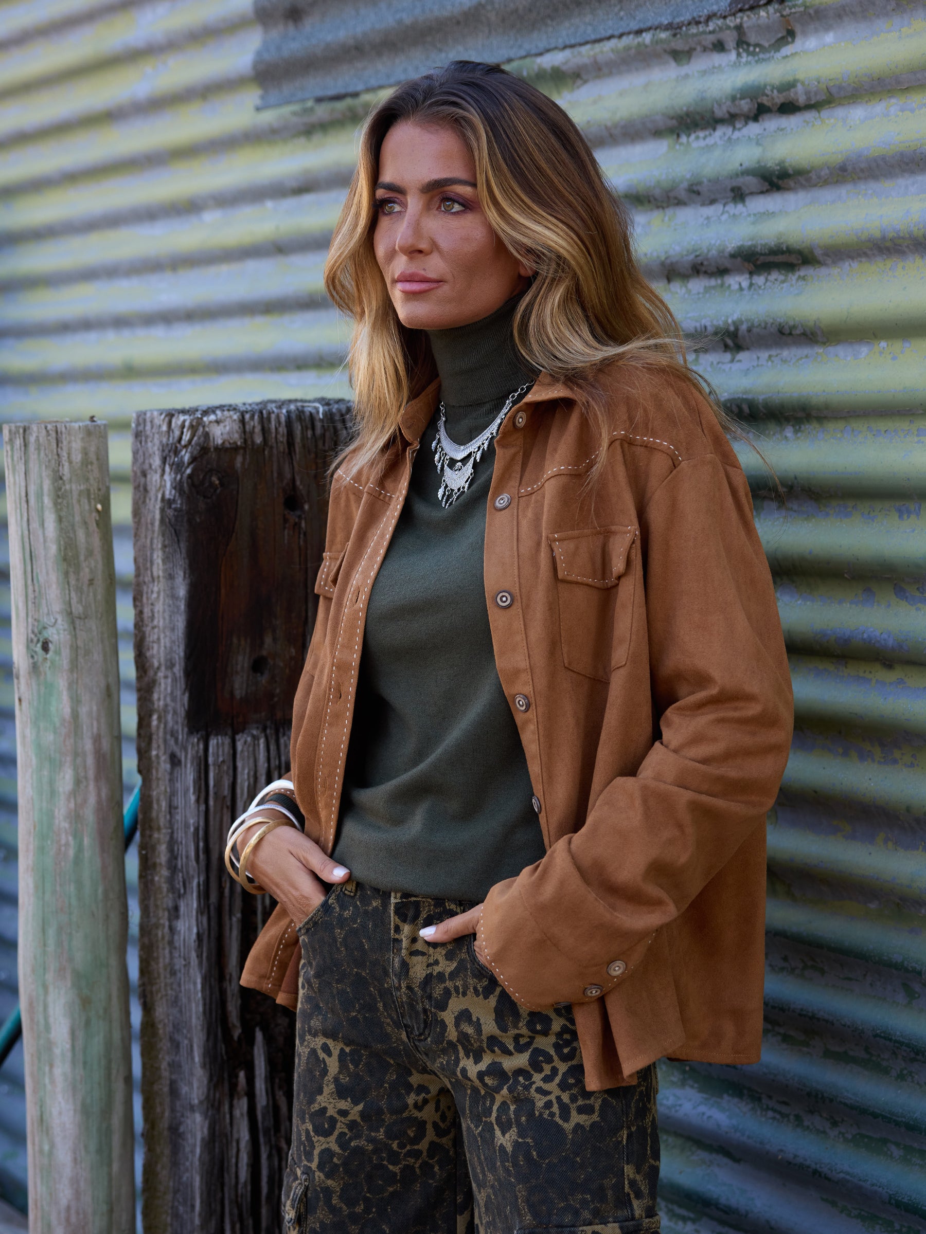 Camisa Suede Camel