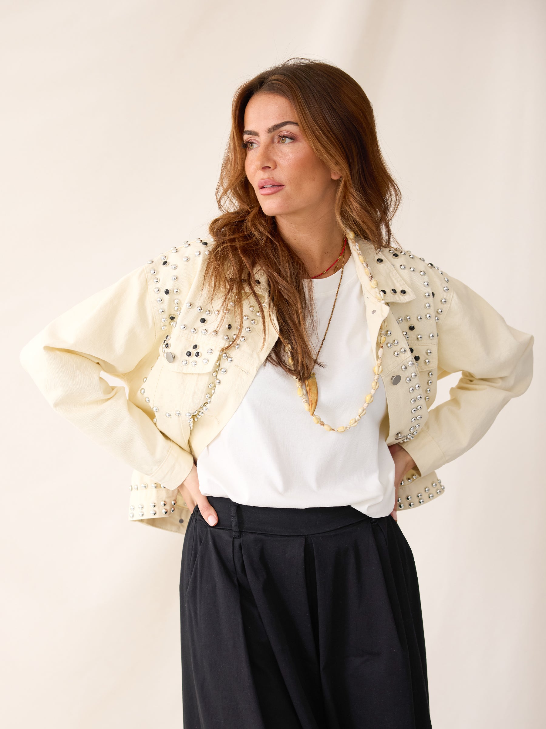 Jacket with studs