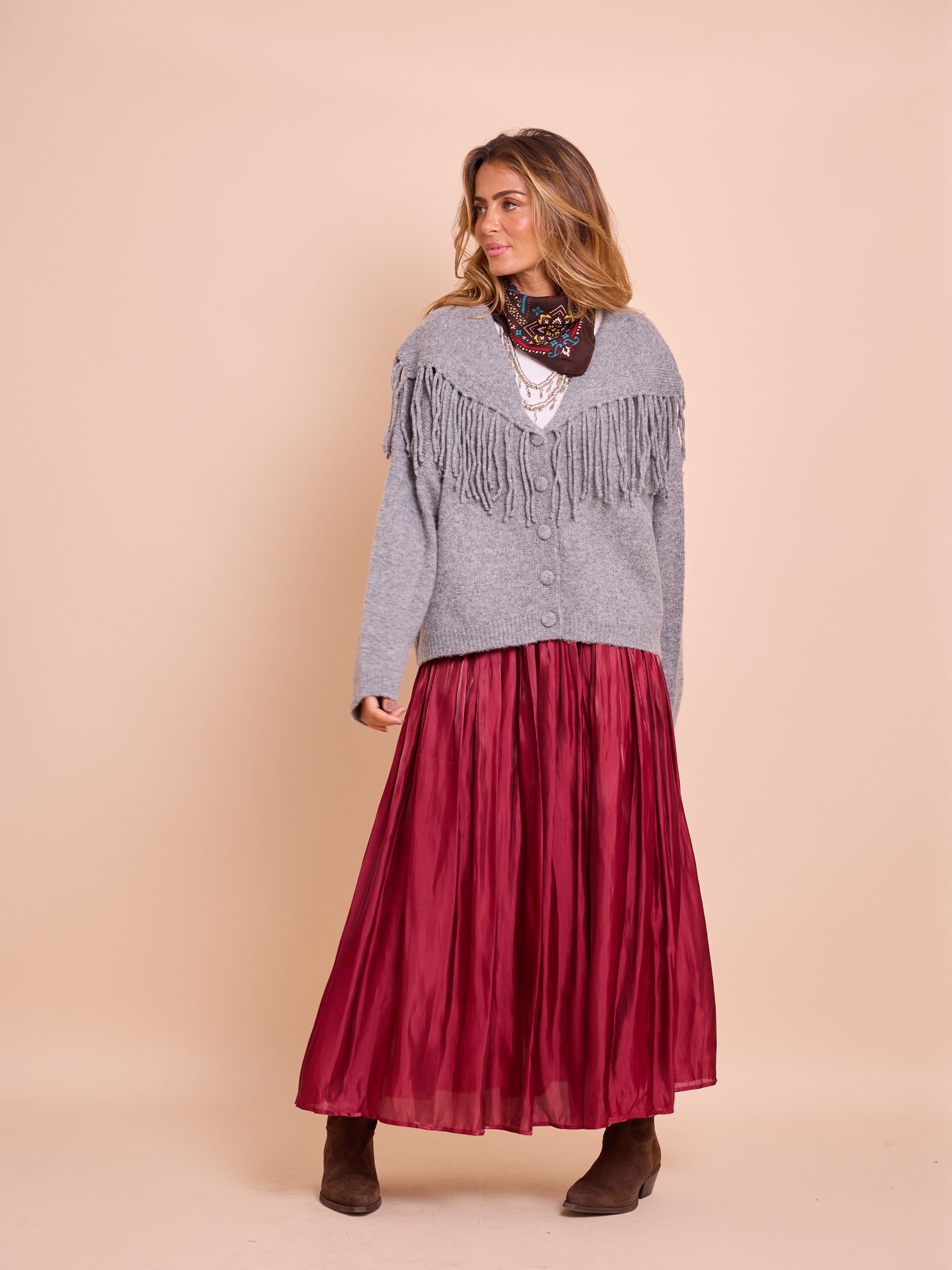 Casaco Malha Franjas