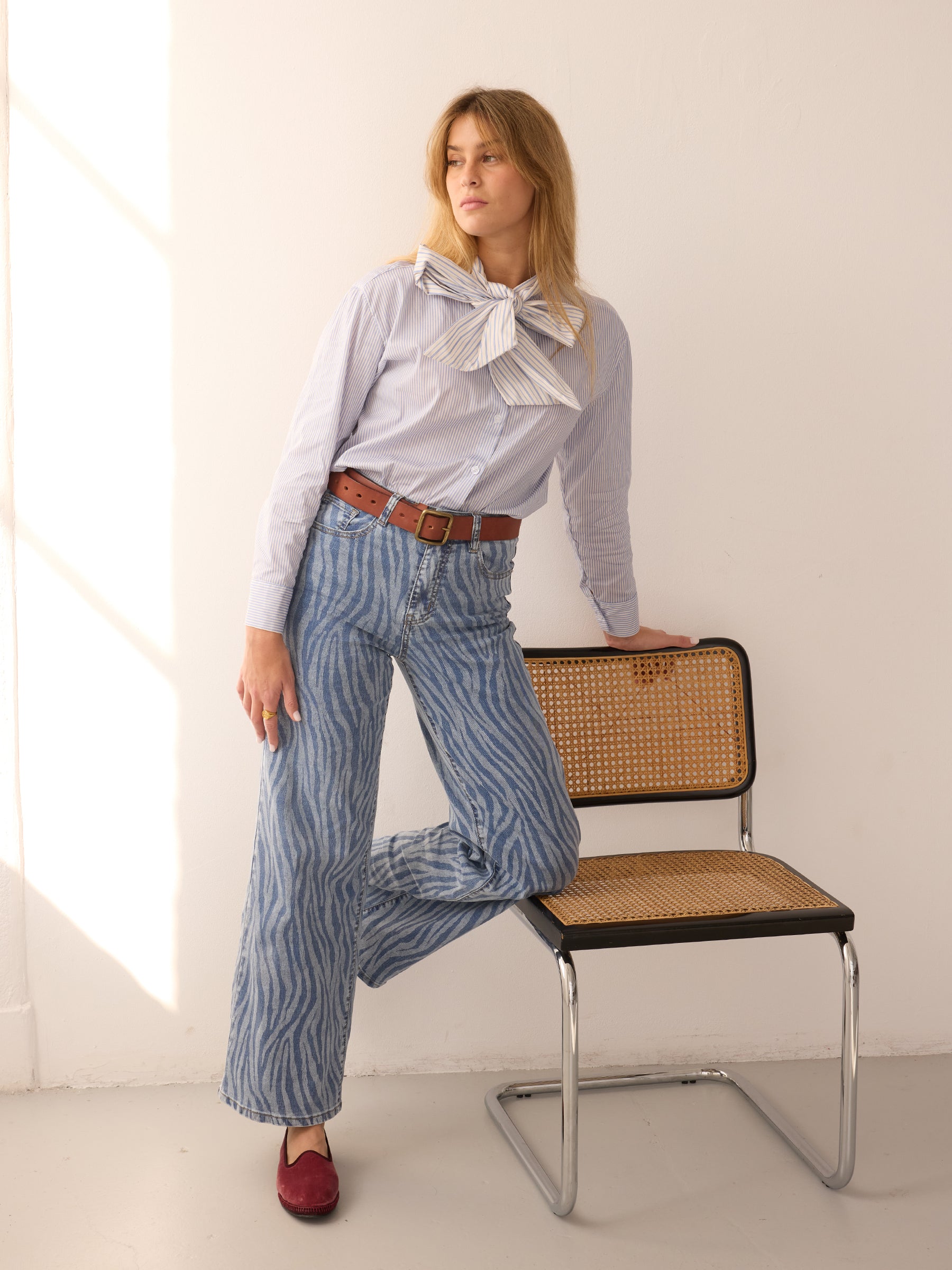 Striped Bow Blouse