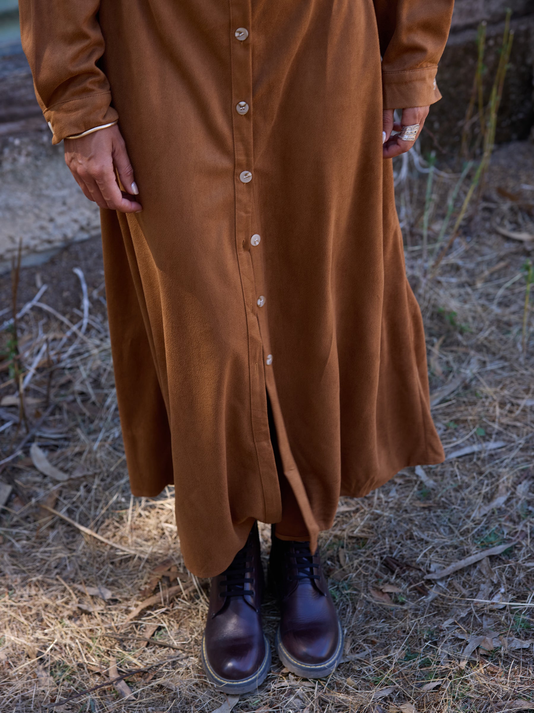 Vestido Suede Camel