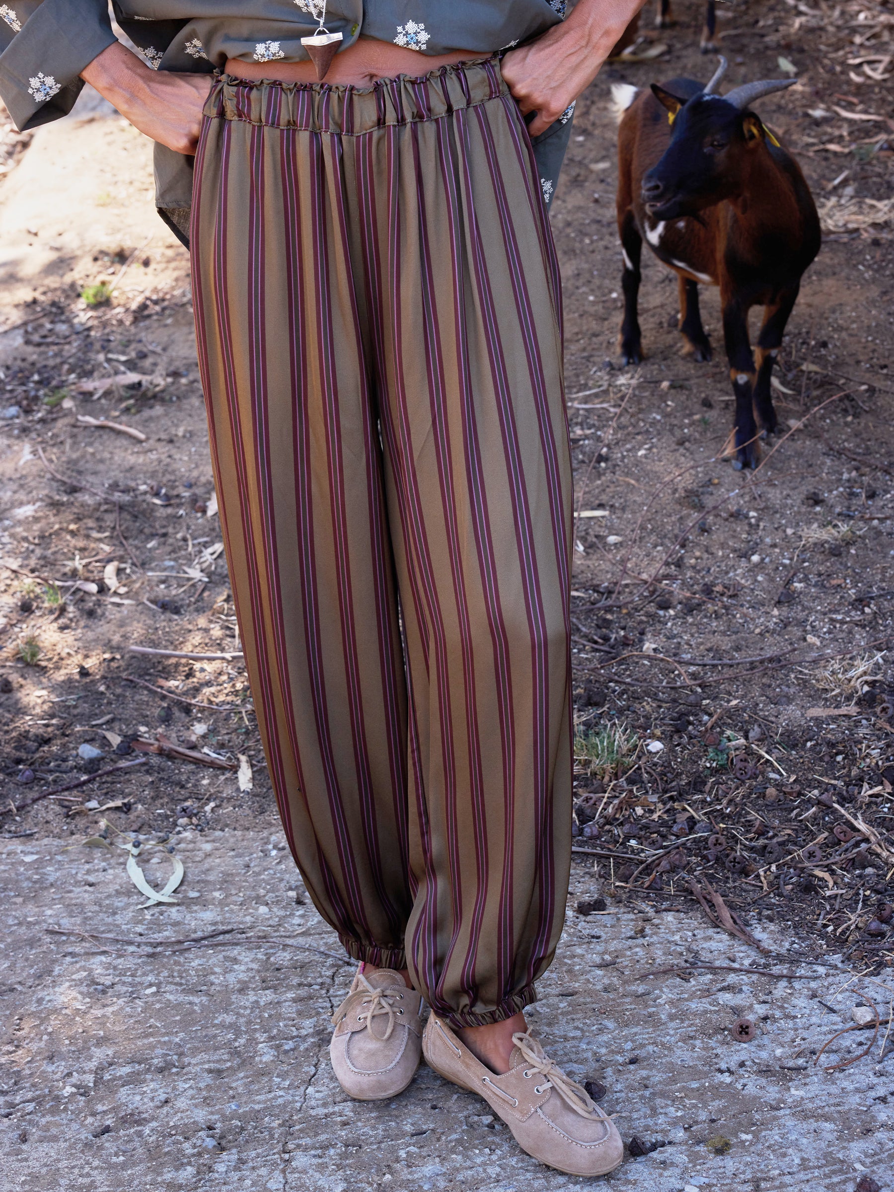 Striped Balloon Trousers
