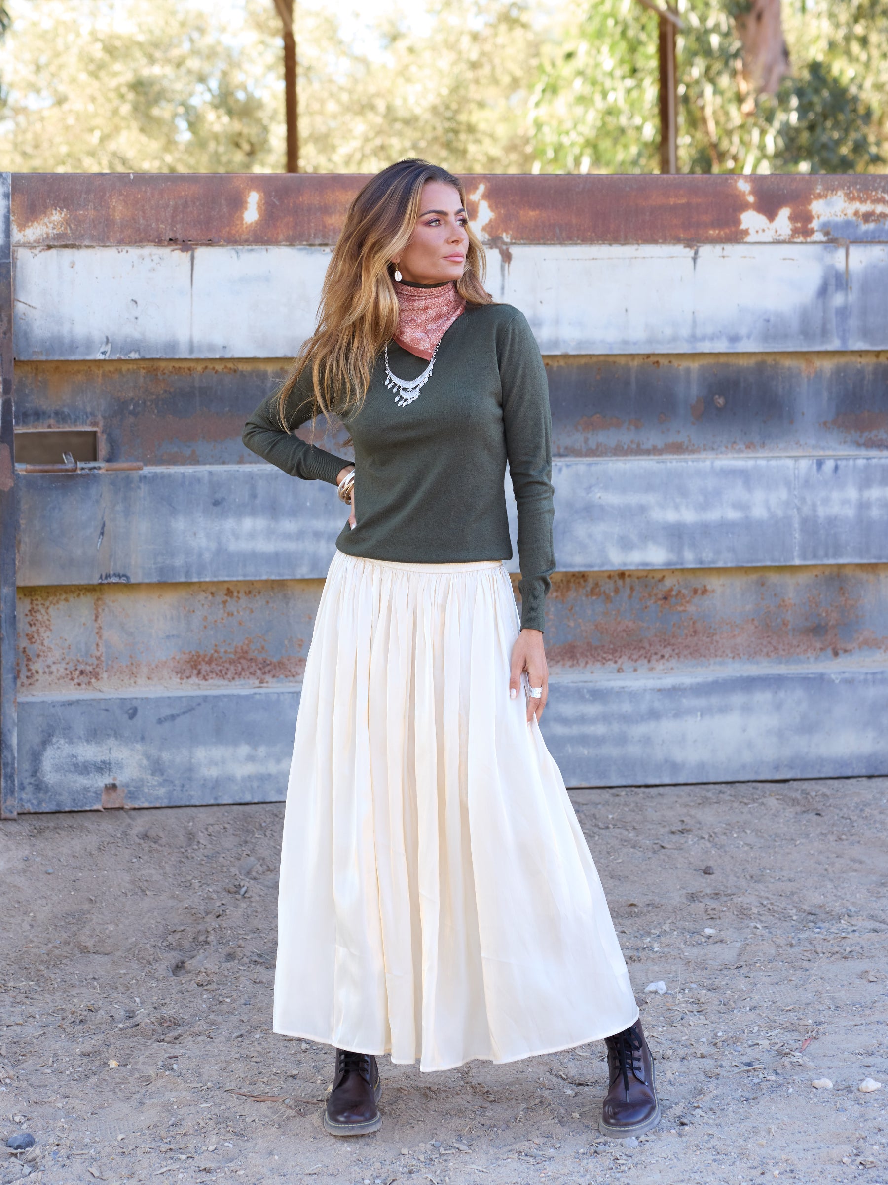 Satin skirt