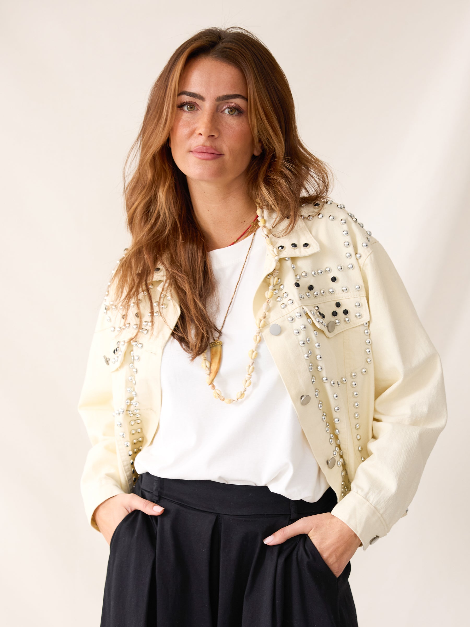 Jacket with studs