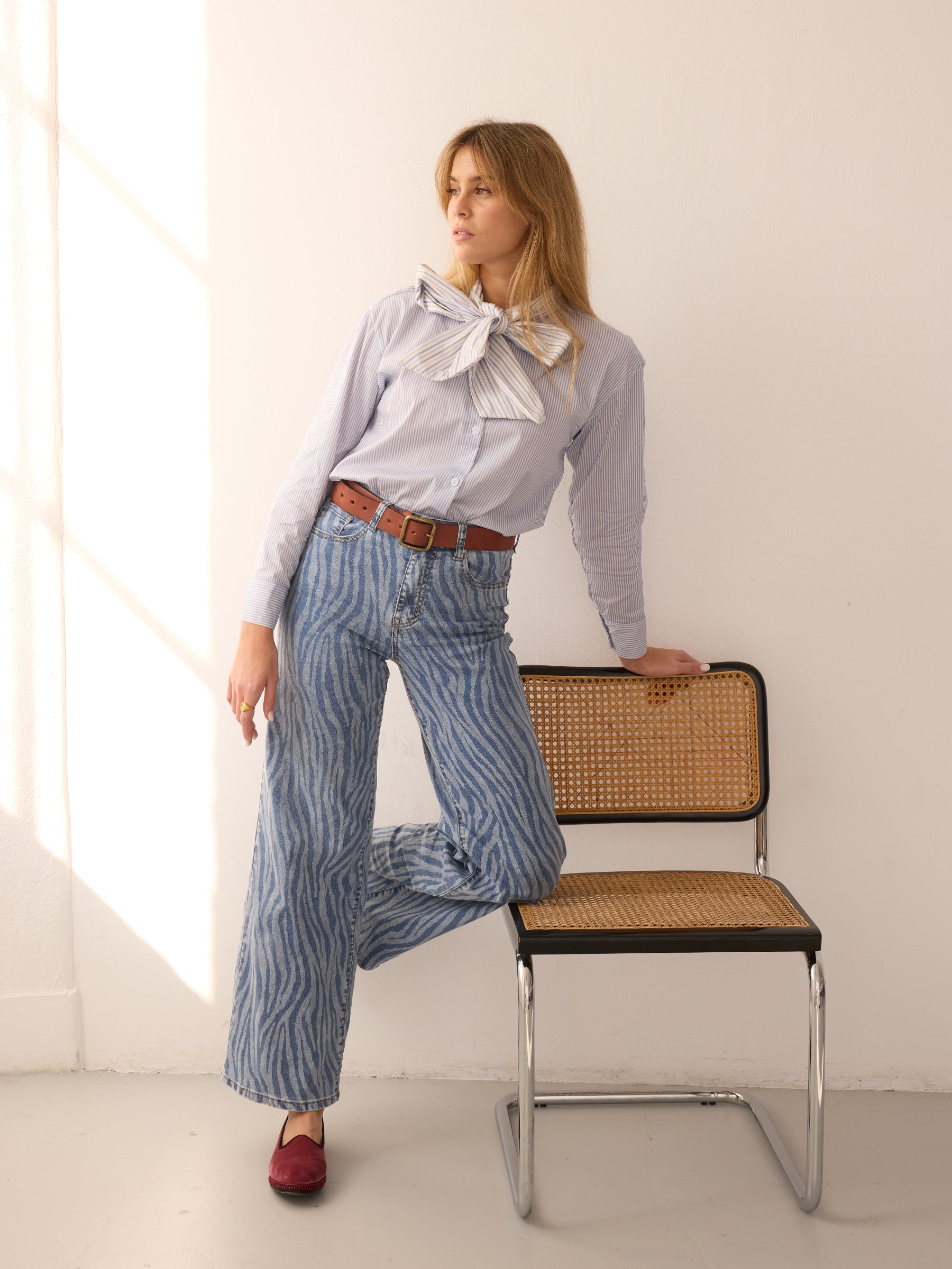 Striped Bow Blouse