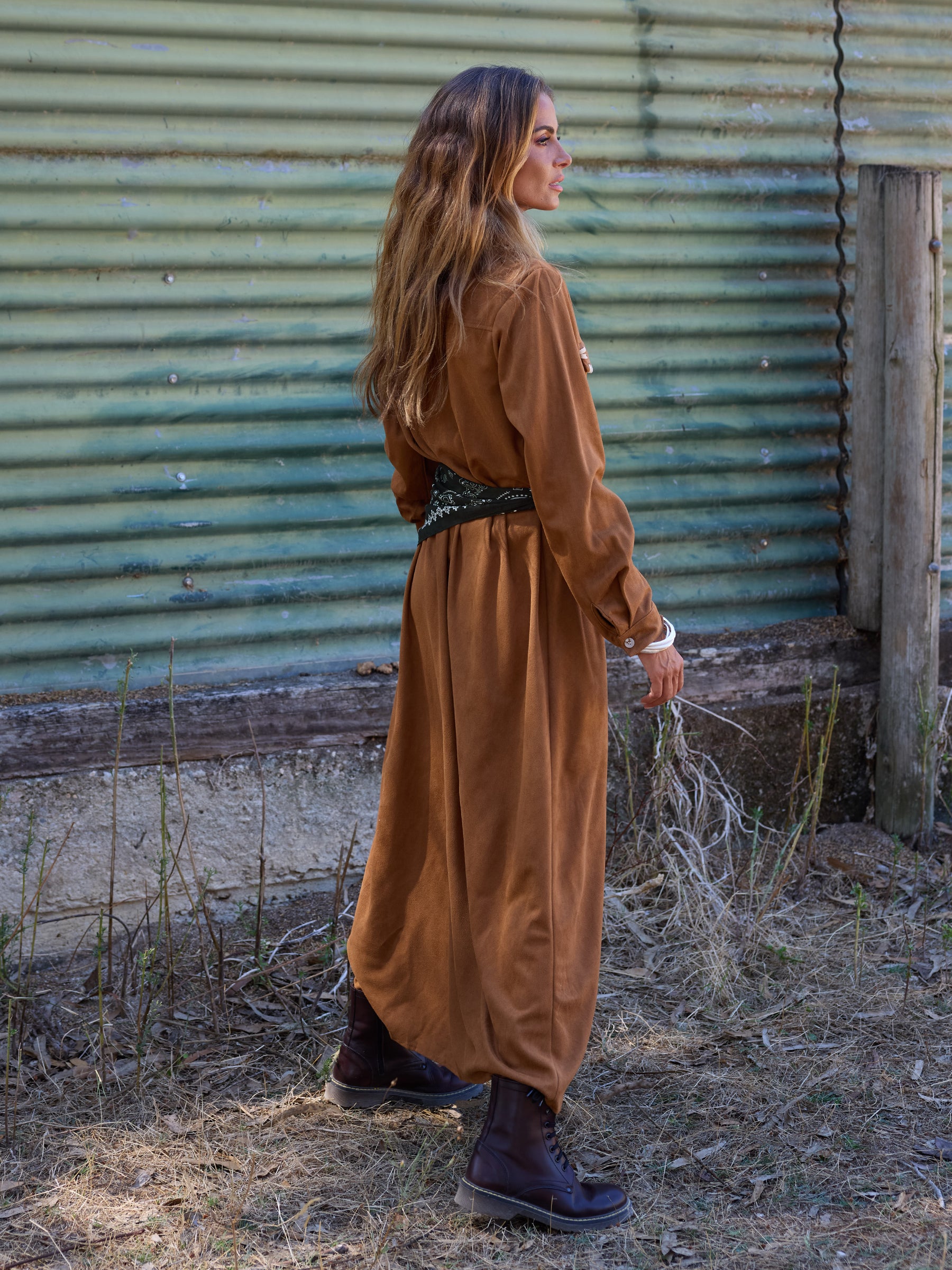 Vestido Suede Camel