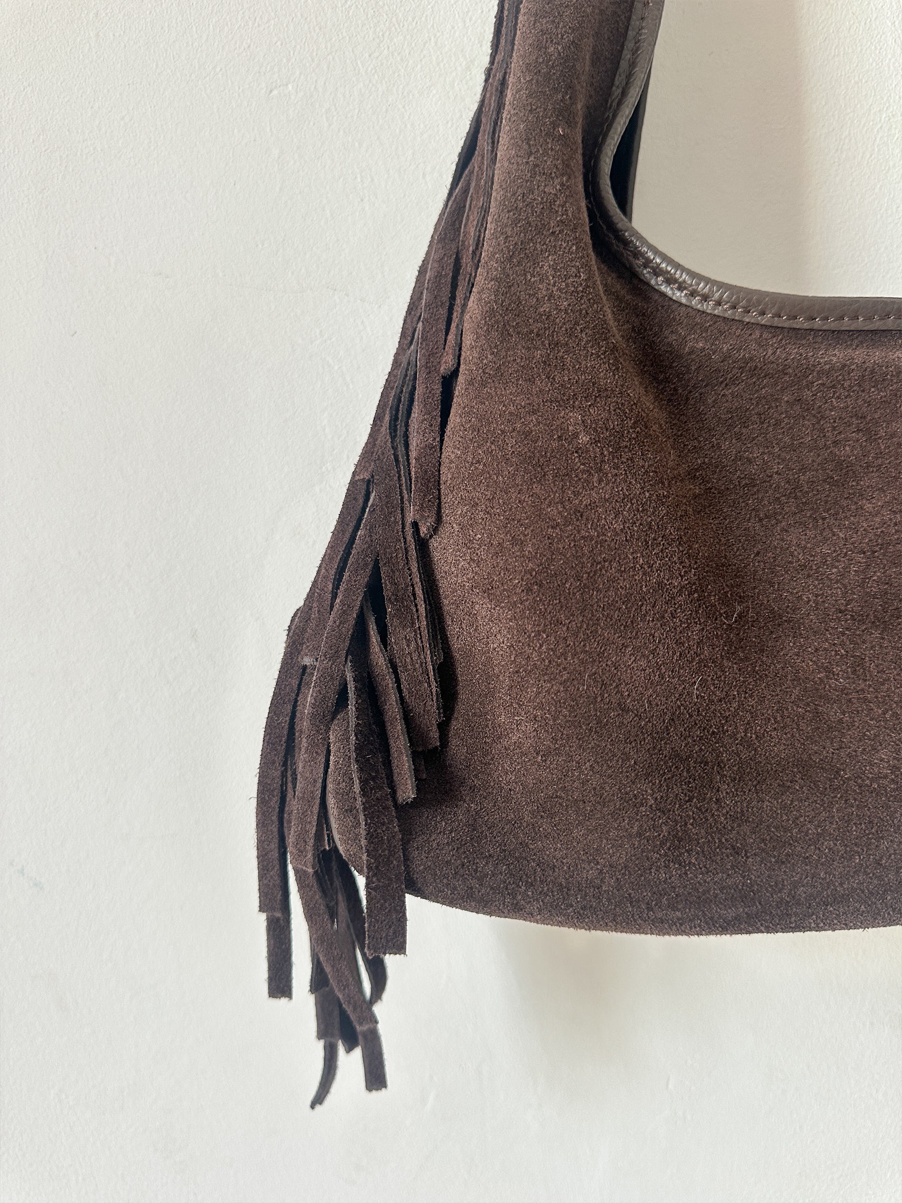 Suede fringe bag
