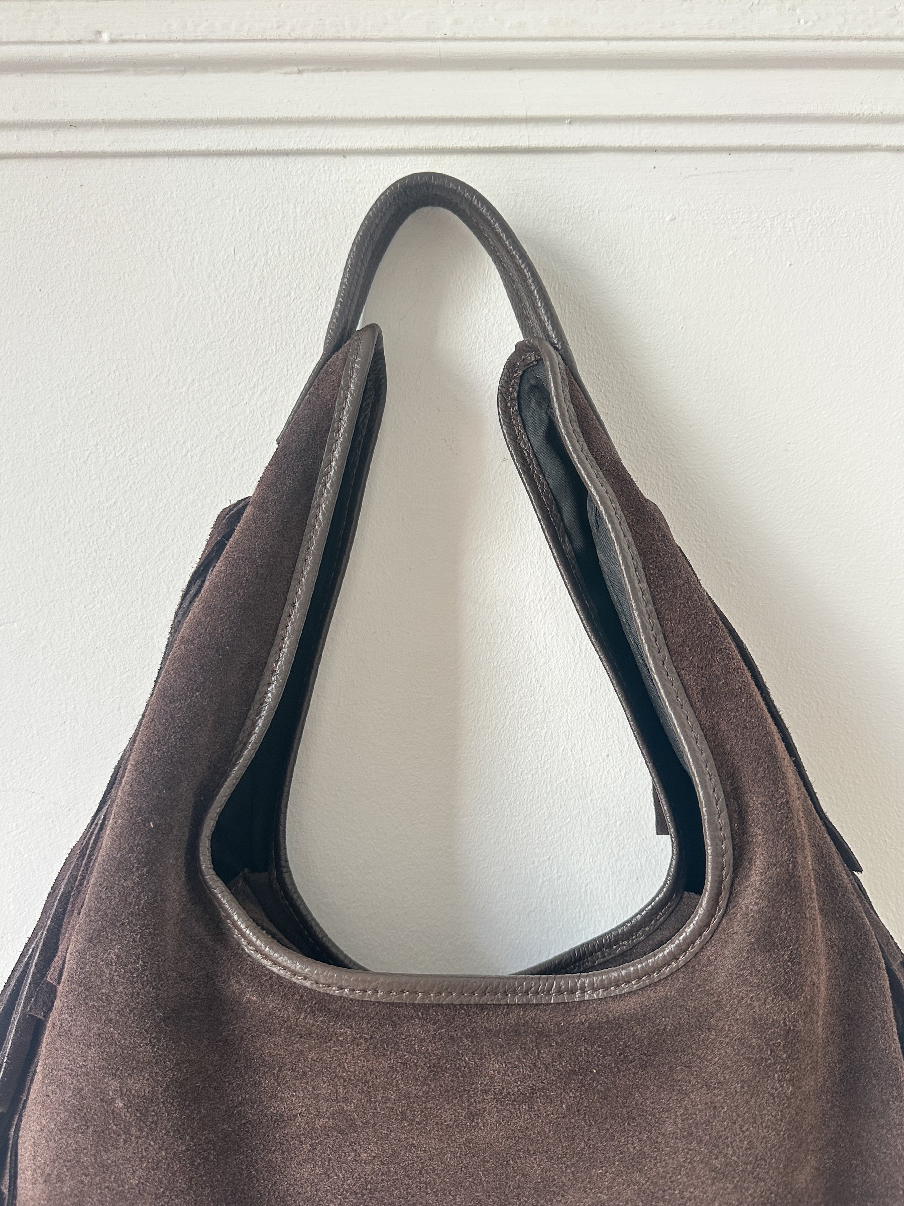 Suede fringe bag