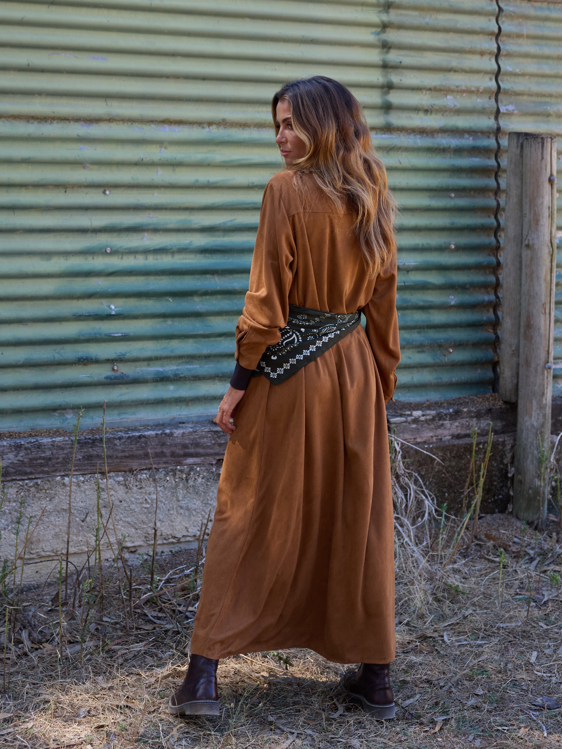 Vestido Suede Camel