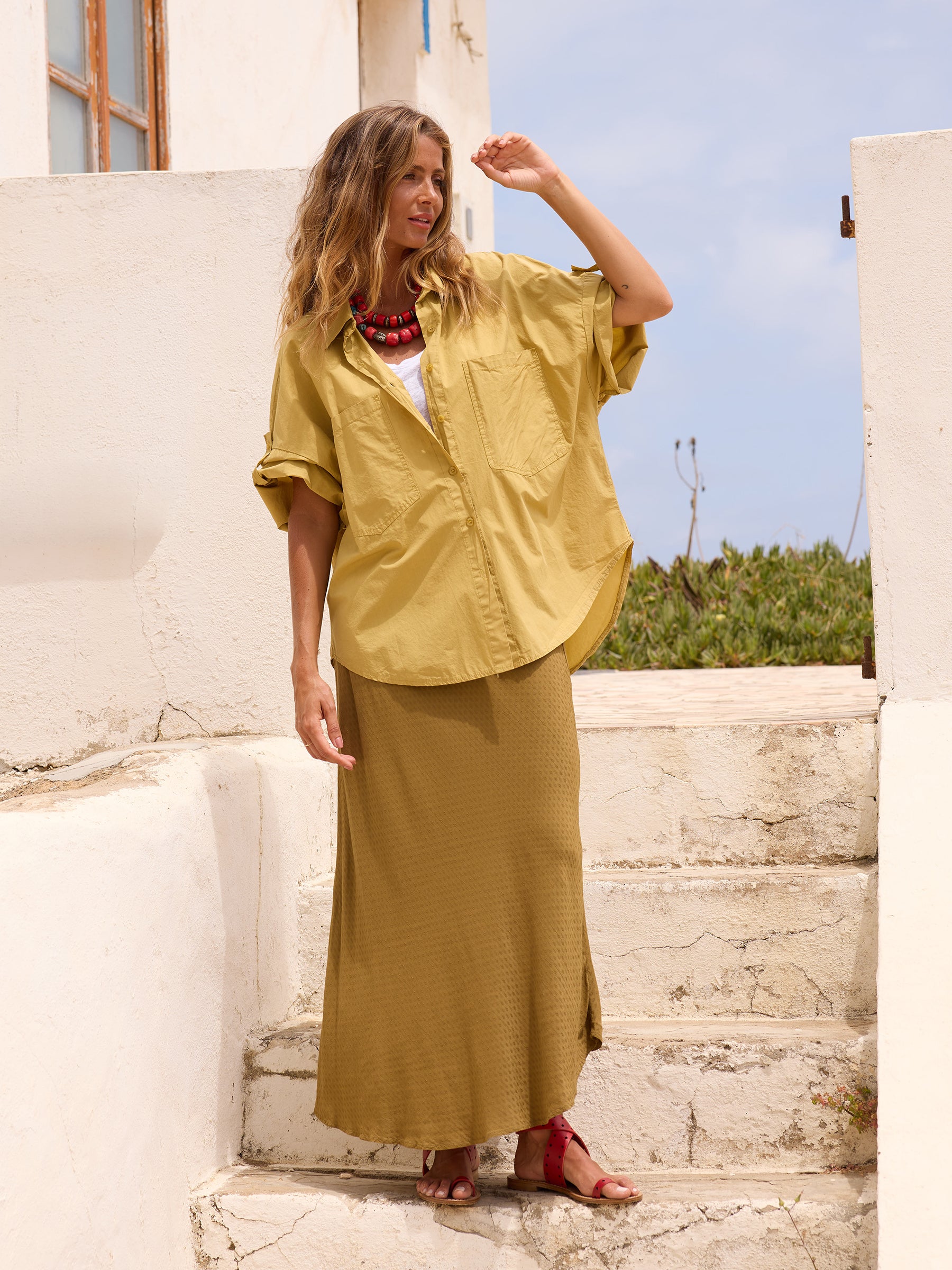 Camisa Safari Mostarda
