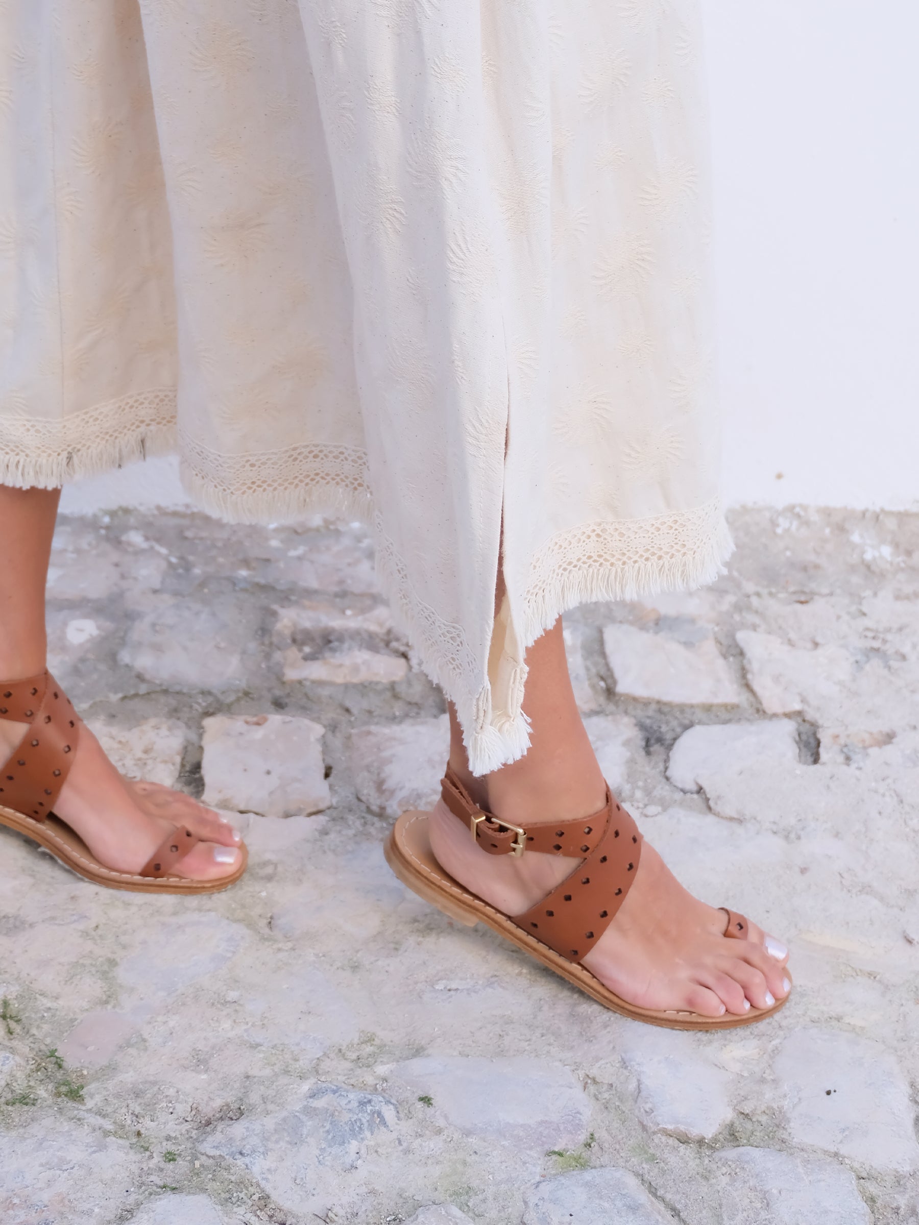 Sandalias de piel
